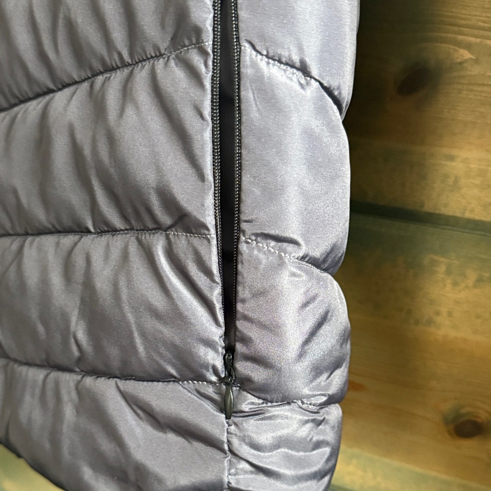 Elegant Women's Ombre Puffer Jacket - Cream and Purple - Picture 2 of 10